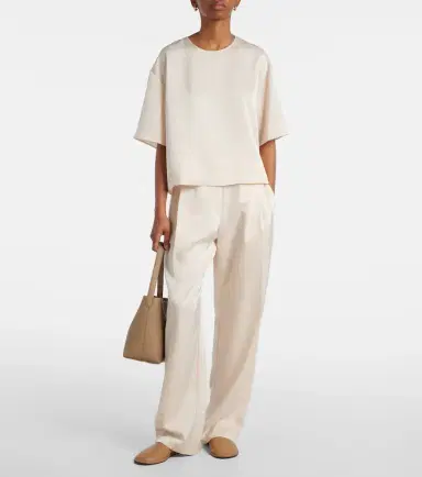 Leset Barb pleated high-rise satin pants | Thumbnail 3 Leset Barb pleated high-rise satin pants | Thumbnail 3