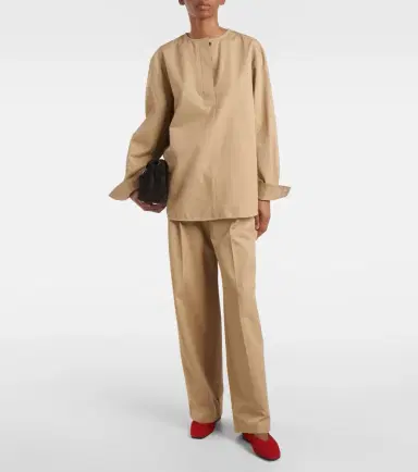 Toteme Cotton wide-leg pants | Thumbnail 2 Toteme Cotton wide-leg pants | Thumbnail 2