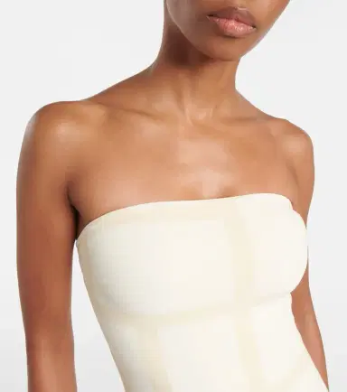 Toteme Monogram strapless jersey swimsuit | Thumbnail 4 Toteme Monogram strapless jersey swimsuit | Thumbnail 4