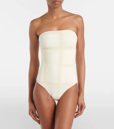 Toteme Monogram strapless jersey swimsuit | Thumbnail 5 Toteme Monogram strapless jersey swimsuit | Thumbnail 5