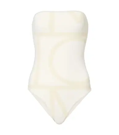 Toteme Monogram strapless jersey swimsuit | Thumbnail 1 Toteme Monogram strapless jersey swimsuit | Thumbnail 1