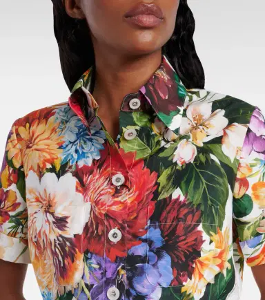 Dolce & Gabbana Cropped floral cotton shirt | Thumbnail 2 Dolce & Gabbana Cropped floral cotton shirt | Thumbnail 2