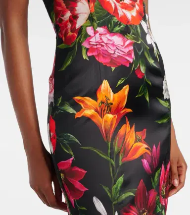 Dolce & Gabbana Floral satin midi dress | Thumbnail 3 Dolce & Gabbana Floral satin midi dress | Thumbnail 3