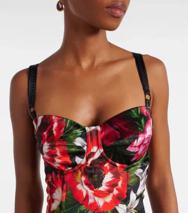 Dolce & Gabbana Floral satin midi dress | Thumbnail 4 Dolce & Gabbana Floral satin midi dress | Thumbnail 4