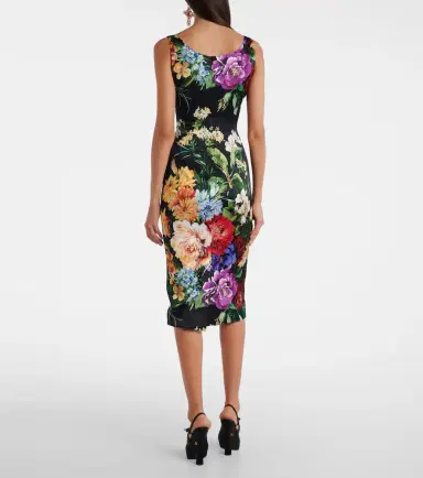Dolce & Gabbana Floral satin midi dress | Thumbnail 4 Dolce & Gabbana Floral satin midi dress | Thumbnail 4