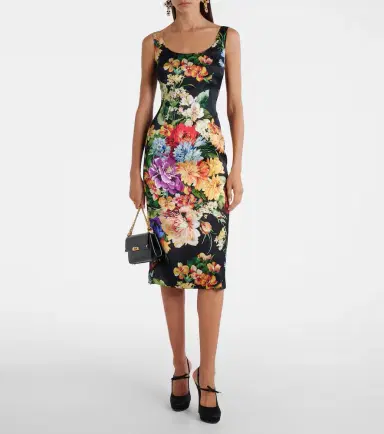 Dolce & Gabbana Floral satin midi dress | Thumbnail 5 Dolce & Gabbana Floral satin midi dress | Thumbnail 5