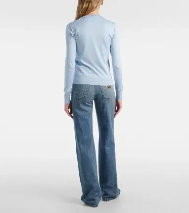 Dolce & Gabbana Floral-appliqué silk sweater | Thumbnail 2 Dolce & Gabbana Floral-appliqué silk sweater | Thumbnail 2