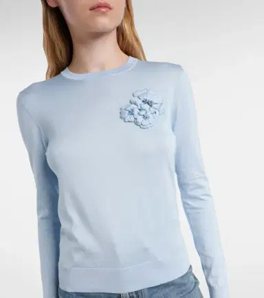 Dolce & Gabbana Floral-appliqué silk sweater | Thumbnail 4 Dolce & Gabbana Floral-appliqué silk sweater | Thumbnail 4