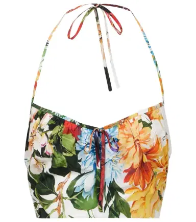 Dolce & Gabbana Floral cotton poplin crop top | Thumbnail 1 Dolce & Gabbana Floral cotton poplin crop top | Thumbnail 1
