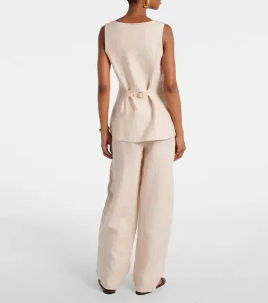 Posse Lucille pinstripe linen vest | Thumbnail 3 Posse Lucille pinstripe linen vest | Thumbnail 3