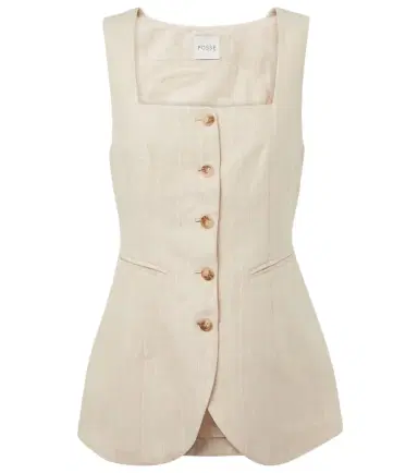 Posse Lucille pinstripe linen vest | Thumbnail 1 Posse Lucille pinstripe linen vest | Thumbnail 1