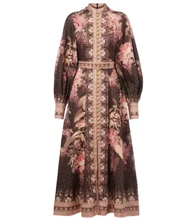 Zimmermann Illuminate floral linen midi dress | Thumbnail 1 Zimmermann Illuminate floral linen midi dress | Thumbnail 1