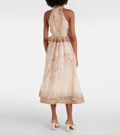 Zimmermann Illuminate floral linen and silk midi dress | Thumbnail 3 Zimmermann Illuminate floral linen and silk midi dress | Thumbnail 3