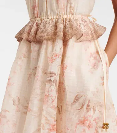 Zimmermann Illuminate floral linen and silk midi dress | Thumbnail 4 Zimmermann Illuminate floral linen and silk midi dress | Thumbnail 4