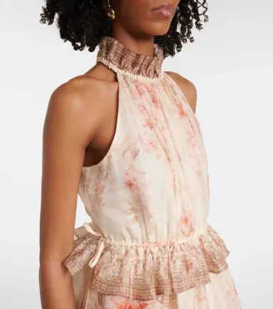 Zimmermann Illuminate floral linen and silk midi dress | Thumbnail 5 Zimmermann Illuminate floral linen and silk midi dress | Thumbnail 5