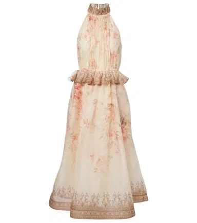 Zimmermann Illuminate floral linen and silk midi dress | Thumbnail 1 Zimmermann Illuminate floral linen and silk midi dress | Thumbnail 1