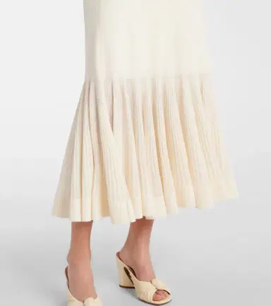 Zimmermann Illuminate pleated ribbed-knit midi skirt | Thumbnail 4 Zimmermann Illuminate pleated ribbed-knit midi skirt | Thumbnail 4