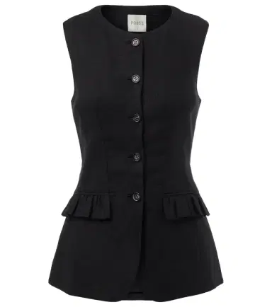 Posse Matilda ruffled linen vest | Thumbnail 1 Posse Matilda ruffled linen vest | Thumbnail 1