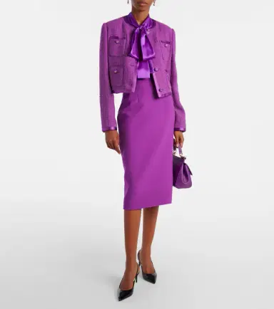 Dolce & Gabbana Cotton and silk-blend tweed jacket | Thumbnail 2 Dolce & Gabbana Cotton and silk-blend tweed jacket | Thumbnail 2