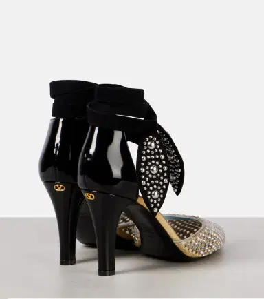 Valentino Garavani Foliefoliage 85 suede and leather pumps | Thumbnail 2 Valentino Garavani Foliefoliage 85 suede and leather pumps | Thumbnail 2