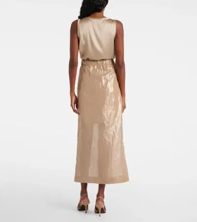 Brunello Cucinelli Coated cotton wrap skirt | Thumbnail 3 Brunello Cucinelli Coated cotton wrap skirt | Thumbnail 3