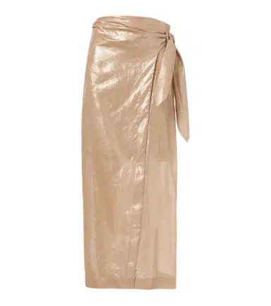 Brunello Cucinelli Coated cotton wrap skirt | Thumbnail 1 Brunello Cucinelli Coated cotton wrap skirt | Thumbnail 1