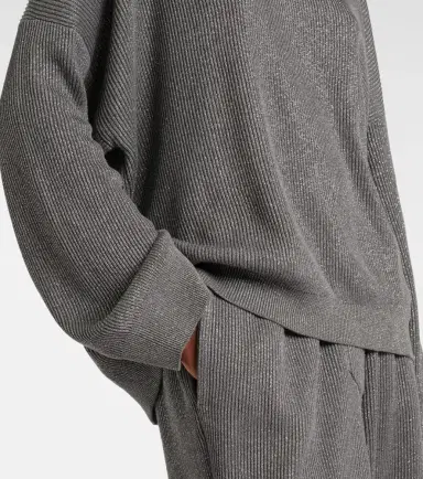 Brunello Cucinelli Cotton-blend lamé sweater | Thumbnail 6 Brunello Cucinelli Cotton-blend lamé sweater | Thumbnail 6