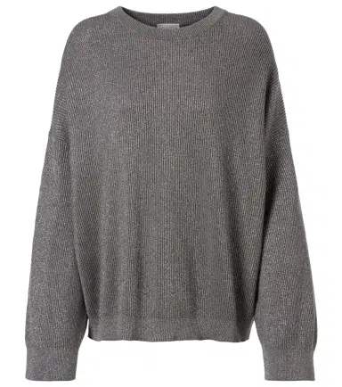 Brunello Cucinelli Cotton-blend lamé sweater | Thumbnail 1 Brunello Cucinelli Cotton-blend lamé sweater | Thumbnail 1