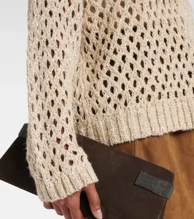 Brunello Cucinelli Sequined silk and linen-blend sweater | Thumbnail 5 Brunello Cucinelli Sequined silk and linen-blend sweater | Thumbnail 5
