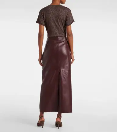 Brunello Cucinelli Leather maxi skirt | Thumbnail 4 Brunello Cucinelli Leather maxi skirt | Thumbnail 4