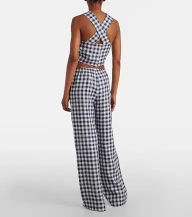 ASCENO Aurelia gingham linen wide-leg pants | Thumbnail 2 ASCENO Aurelia gingham linen wide-leg pants | Thumbnail 2
