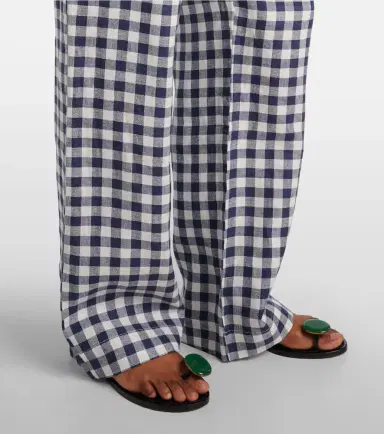 ASCENO Aurelia gingham linen wide-leg pants | Thumbnail 5 ASCENO Aurelia gingham linen wide-leg pants | Thumbnail 5