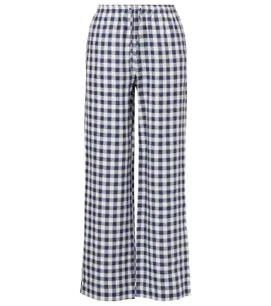 ASCENO Aurelia gingham linen wide-leg pants | Thumbnail 1 ASCENO Aurelia gingham linen wide-leg pants | Thumbnail 1