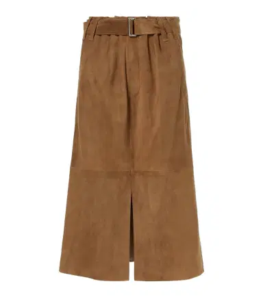 Brunello Cucinelli Suede midi skirt | Thumbnail 1 Brunello Cucinelli Suede midi skirt | Thumbnail 1