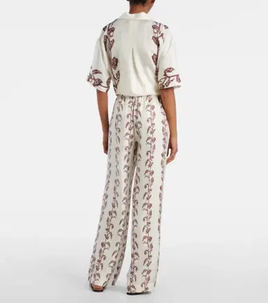 ASCENO Aurelia silk twill wide-leg pants | Thumbnail 2 ASCENO Aurelia silk twill wide-leg pants | Thumbnail 2
