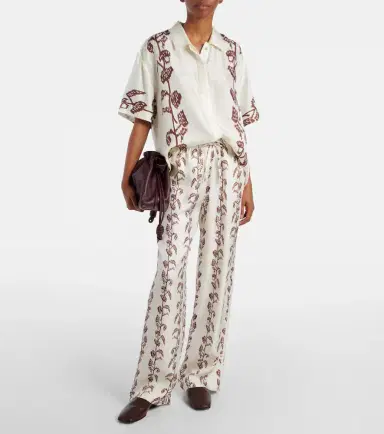 ASCENO Aurelia silk twill wide-leg pants | Thumbnail 4 ASCENO Aurelia silk twill wide-leg pants | Thumbnail 4