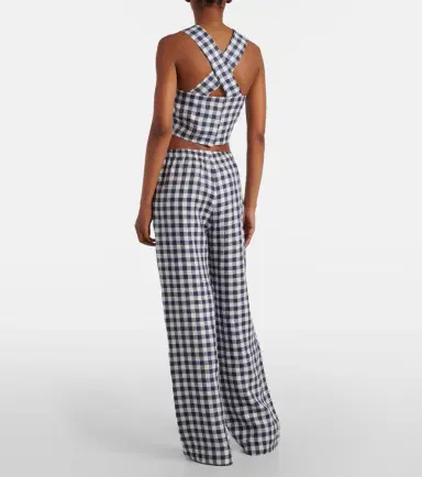ASCENO Cozumel gingham linen crop top | Thumbnail 2 ASCENO Cozumel gingham linen crop top | Thumbnail 2