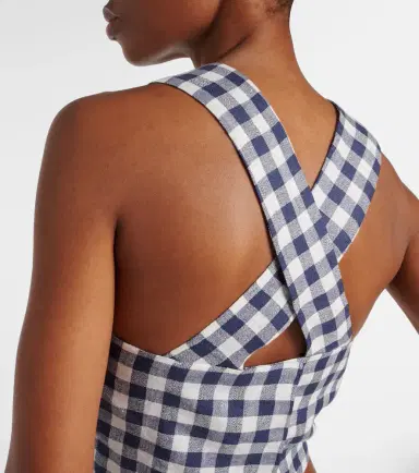 ASCENO Cozumel gingham linen crop top | Thumbnail 3 ASCENO Cozumel gingham linen crop top | Thumbnail 3