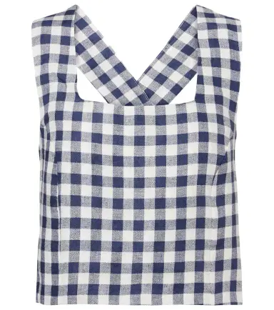 ASCENO Cozumel gingham linen crop top | Thumbnail 1 ASCENO Cozumel gingham linen crop top | Thumbnail 1