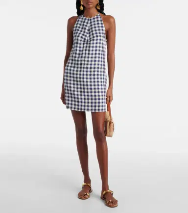 ASCENO Antiqua gingham linen minidress | Thumbnail 2 ASCENO Antiqua gingham linen minidress | Thumbnail 2