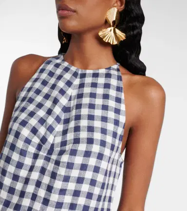 ASCENO Antiqua gingham linen minidress | Thumbnail 3 ASCENO Antiqua gingham linen minidress | Thumbnail 3