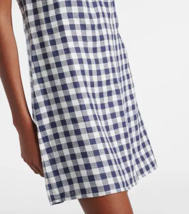 ASCENO Antiqua gingham linen minidress | Thumbnail 4 ASCENO Antiqua gingham linen minidress | Thumbnail 4