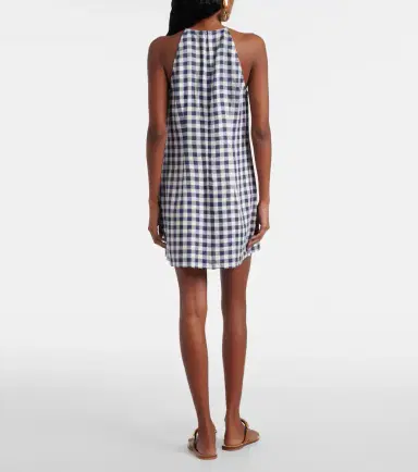 ASCENO Antiqua gingham linen minidress | Thumbnail 5 ASCENO Antiqua gingham linen minidress | Thumbnail 5