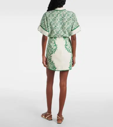 Alemais Alémais Olive printed linen and cotton miniskirt | Thumbnail 4 Alemais Alémais Olive printed linen and cotton miniskirt | Thumbnail 4