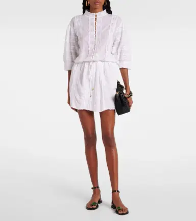 Melissa Odabash Rita lace-trimmed cotton minidress | Thumbnail 2 Melissa Odabash Rita lace-trimmed cotton minidress | Thumbnail 2