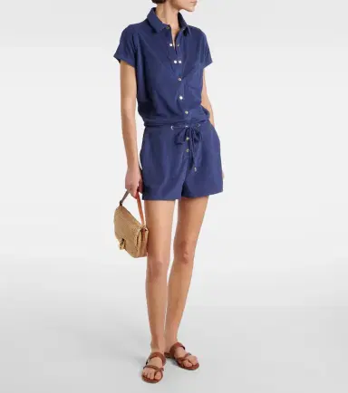 Melissa Odabash Border cotton-blend playsuit | Thumbnail 2 Melissa Odabash Border cotton-blend playsuit | Thumbnail 2