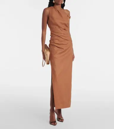 SIR Asymmetric draped linen top | Thumbnail 3 SIR Asymmetric draped linen top | Thumbnail 3