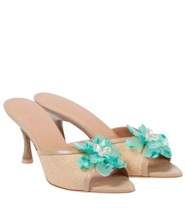 Malone Souliers Cyd 70 embellished leather-trimmed mules | Thumbnail 1 Malone Souliers Cyd 70 embellished leather-trimmed mules | Thumbnail 1