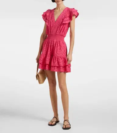 Poupette St Barth Camila shirred cotton minidress | Thumbnail 2 Poupette St Barth Camila shirred cotton minidress | Thumbnail 2