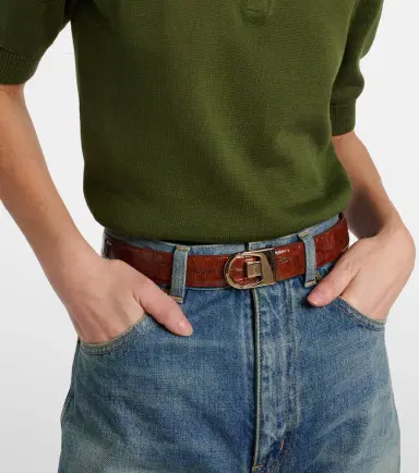 Saint Laurent Reversible croc-effect leather belt | Thumbnail 3 Saint Laurent Reversible croc-effect leather belt | Thumbnail 3